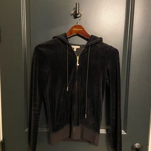 Juicy Couture pullover hoodie/zip up jacket, black, size small
